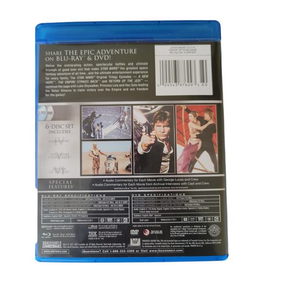 Star Wars Trilogy Blu Ray DVDs Set of 6 - Picture 6 of 6